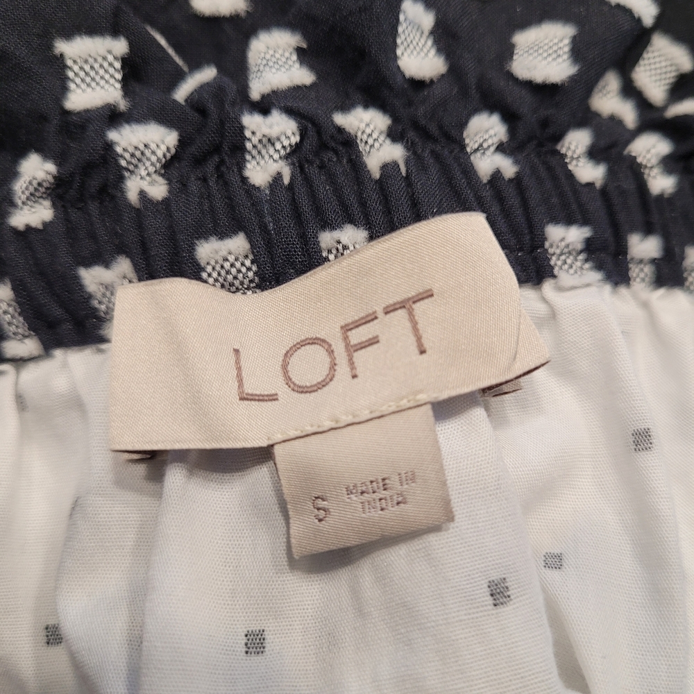 LOFT Off-the-Shoulder Top Size Small Black and White - Picture 5 of 6